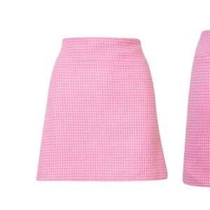 Tibi vintage wool pink checkered mini skirt